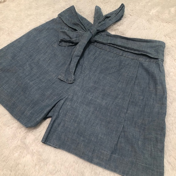 Jcrew chambray cotton tie-waist short size 8 - Picture 5 of 8